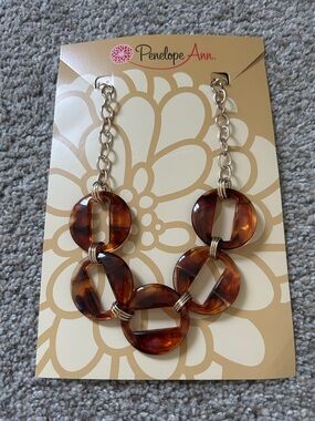 Penelope Ann Brown Tortoiseshell-Link Statement Necklace